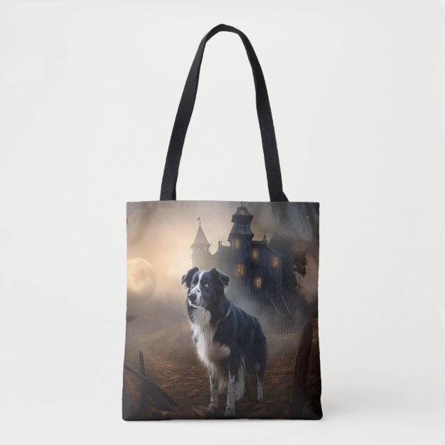 Border Collie Halloween Gruselig (Vorderseite)