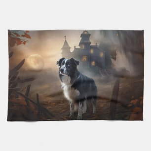 Border Collie Halloween Gruselig Geschirrtuch