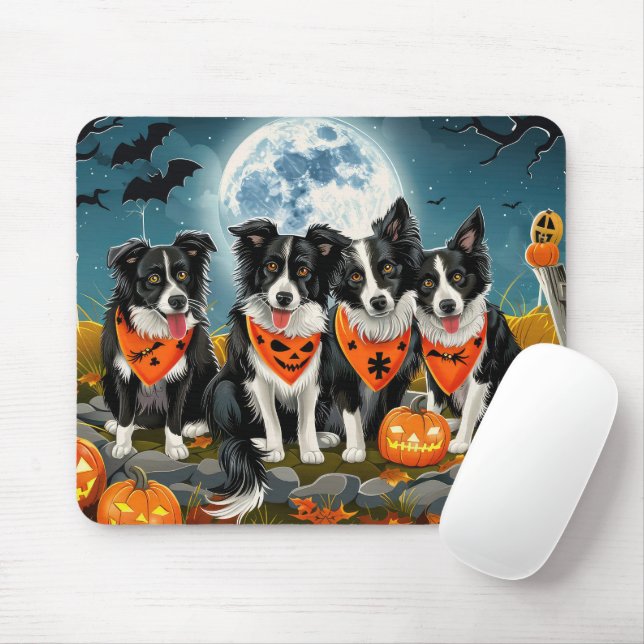 Border Collie Halloween Gruselig Mousepad (Mit Mouse)