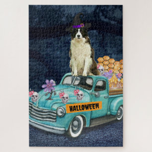 Border Collie Halloween LKW Beängstigende Nacht Puzzle