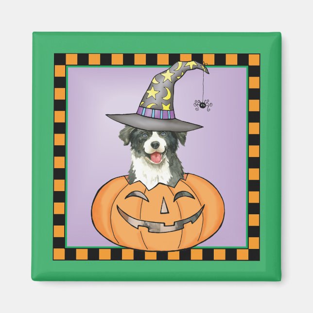 Border Collie Halloween Magnet (Vorne)