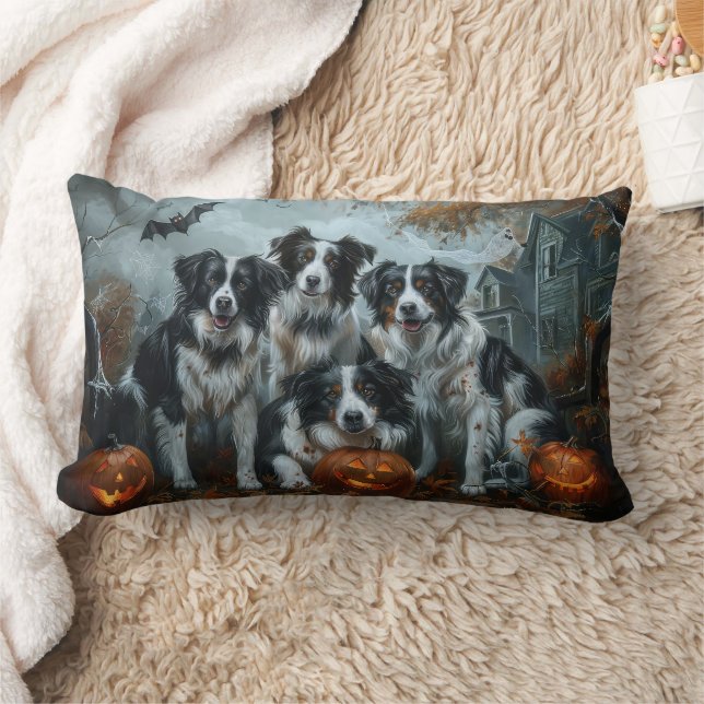 Border Collie Halloween Night Doggy Delight Lendenkissen (Decke)