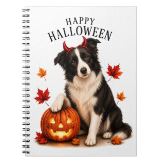 Border Collie Halloween Teufelshund Notizblock