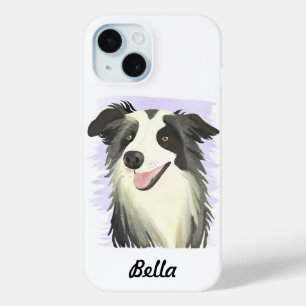 Border Collie Haustier Wasserfarbe mit individue Case-Mate iPhone Hülle