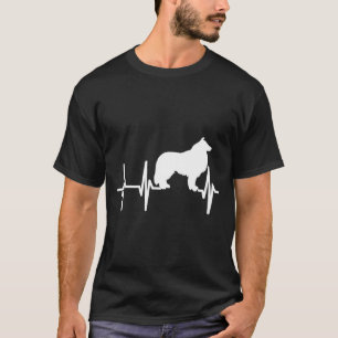 Border Collie Heartbeat Dog Mama Vater Haustier T-Shirt