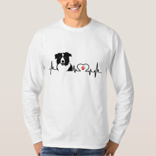 Border Collie Heartbeat Herzschlange - Geschenk fü T-Shirt