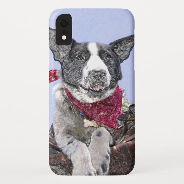 Border Collie Heeler Mix Rescue Hund Sketch Kunst Case-Mate iPhone Hülle (Rückseite)