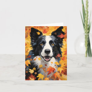 Border Collie Herbst Erntedank Karte