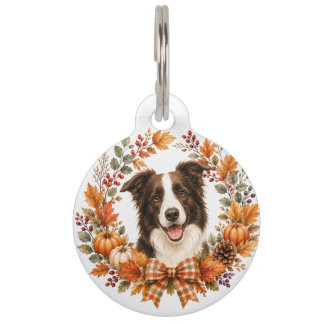 Border Collie Herbstkranz Haustiermarke