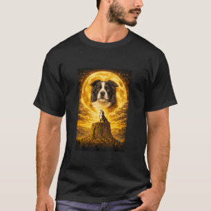 Border Collie Heult zum Mond Vintage Lustig Do T-Shirt