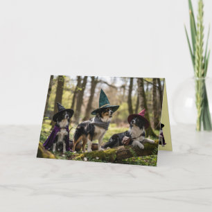 Border Collie Hexe Halloween Karte