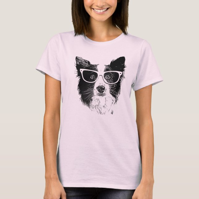 Border Collie Hipster T-Shirt (Vorderseite)