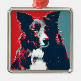 Border Collie Hope Parody Poster Silbernes Ornament