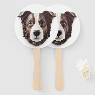 Border Collie Hund 3D Inspiriert Fächer