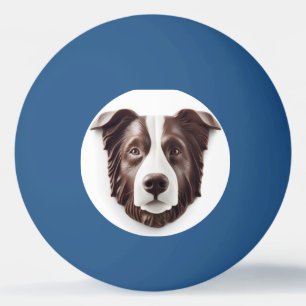 Border Collie Hund 3D Inspiriert Tischtennisball