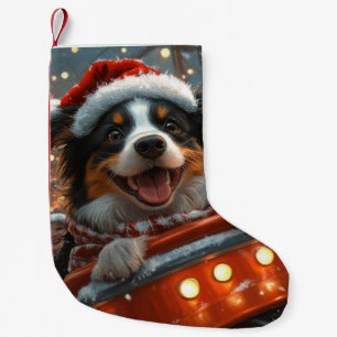 Border Collie Hund Achterbahn Weihnachten Kleiner Weihnachtsstrumpf