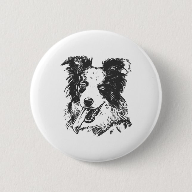 Border Collie Hund - Aussie Liebhaber Button (Vorderseite)