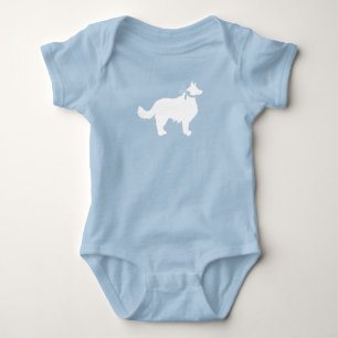 Border Collie Hund Baby Shower Welpe Blau Junge Strampler