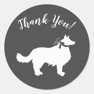 Border Collie Hund Baby Shower Welpe Grau Runder Aufkleber