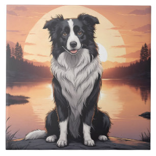Border Collie Hund Fliese