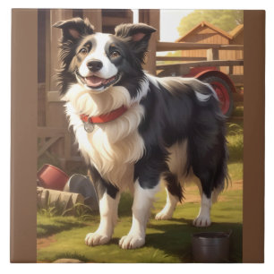 Border Collie Hund Fliese