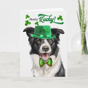 Border Collie Hund Glücklicher St Patrick's Day Feiertagskarte