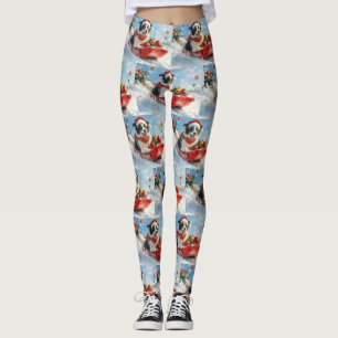 Border Collie Hund im Schlitten Lass es schneien W Leggings