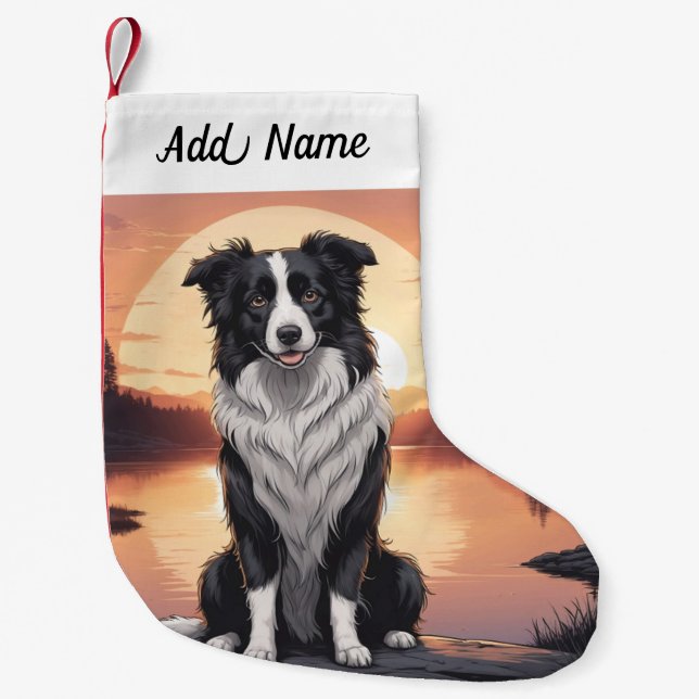 Border Collie Hund Kleiner Weihnachtsstrumpf (Vorderseite)