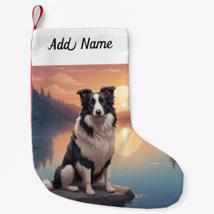 Border Collie Hund Kleiner Weihnachtsstrumpf