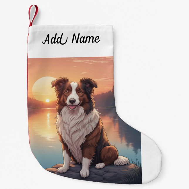 Border Collie Hund Kleiner Weihnachtsstrumpf (Vorderseite)