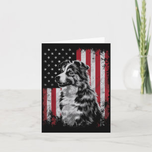 Border Collie Hund Papa Mama Amerika 4. Juli Karte