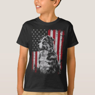 Border Collie Hund Papa Mama Amerika 4. Juli T-Shirt