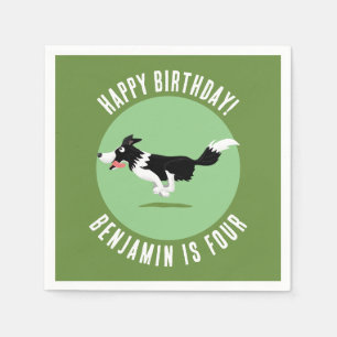 Border Collie Hund personalisierter Geburtstag Car Serviette