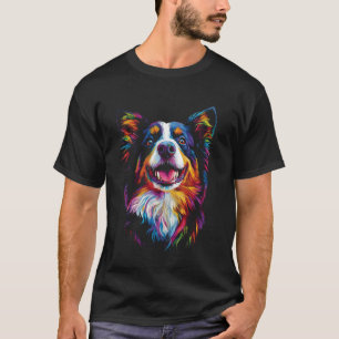 Border Collie Hund Pop Art T-Shirt