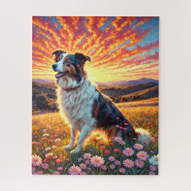 Border Collie Hund Puzzle (Vertikal)