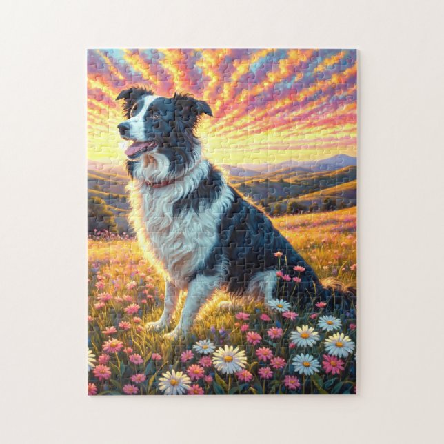 Border Collie Hund Puzzle (Vertikal)