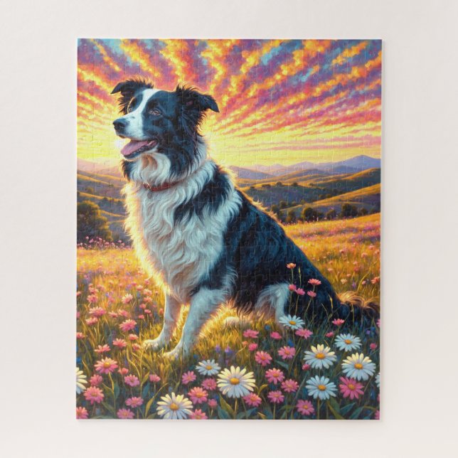 Border Collie Hund Puzzle (Vertikal)