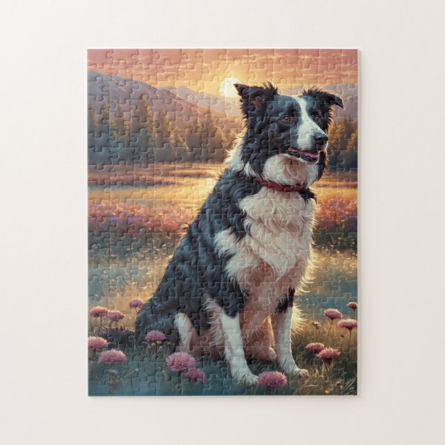 Border Collie Hund Puzzle (Vertikal)