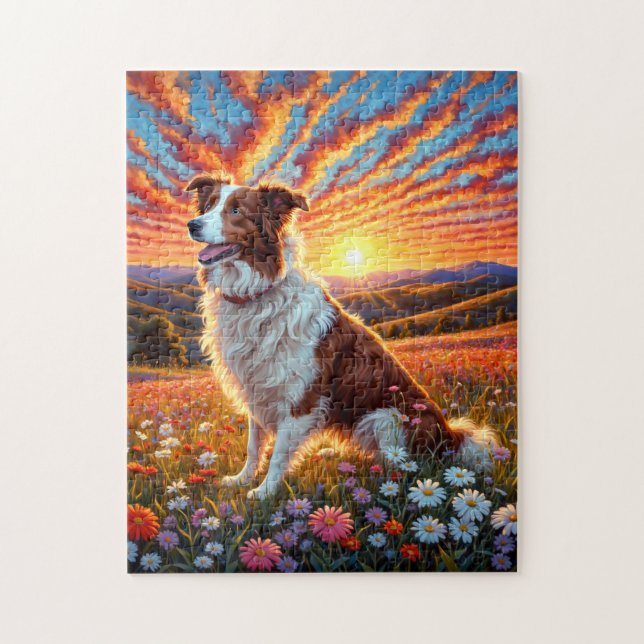 Border Collie Hund Puzzle (Vertikal)