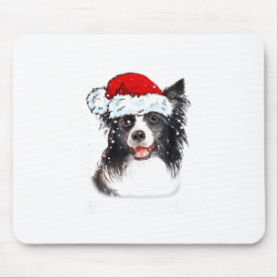 Border Collie Hund Santa Weihnachtsbeleuchtung Xma Mousepad