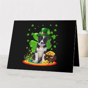 Border Collie Hund Shamrock St Patricks Day Hund I Karte