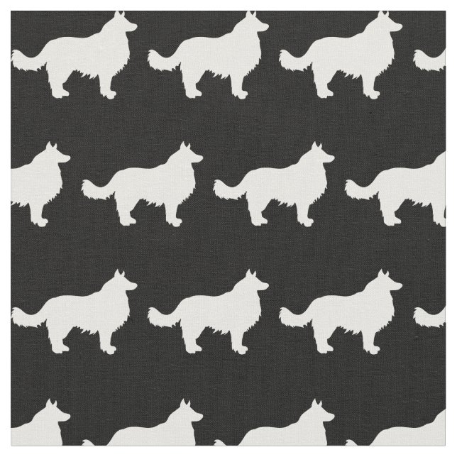 Border Collie Hund Silhouette Haustier Stoff (Nahaufnahme)