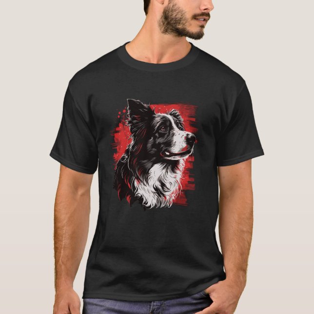 Border Collie Hund T-Shirt (Vorderseite)
