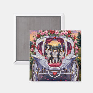 Border Collie Hund Valentinstag Magnet