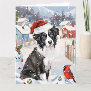 Border Collie Hund Winter Wonderland Weihnachtsfre Karte