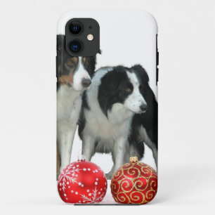 Border Collie Hunde mit Red Christmas Ornaments Case-Mate iPhone Hülle