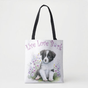 Border Collie Hundefrau Blumenmuster