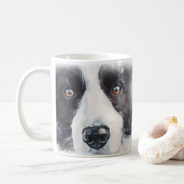 Border Collie Hundemutter Kaffeetasse (Mit Donut)