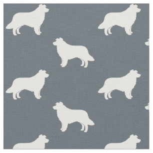 Border Collie-Hunderassen-Silhouetten-Muster Stoff