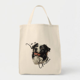 Border Collie 'I m a Genius' Tote Bag Tragetasche